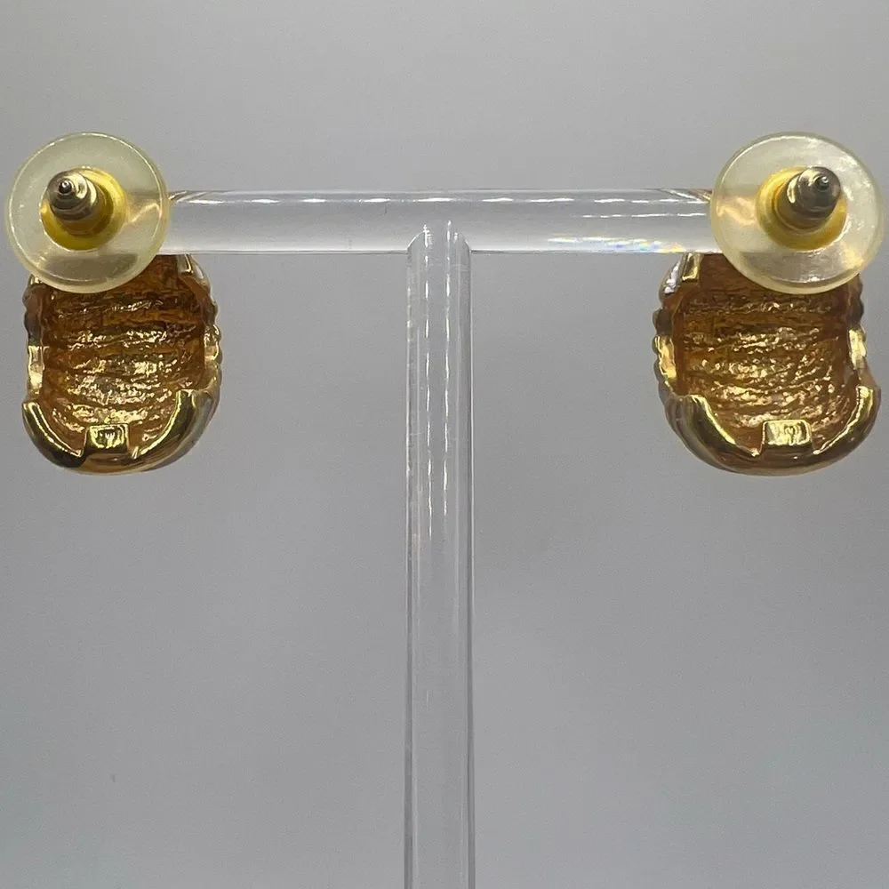 Vintage Pastel and Gold Tone Earrings